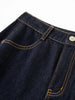 Fall Women‘s High Rise Raw Denim Barrel Leg Jeans, Slim Straight Horseshoe Trousers for Modern Minimalist Style