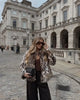 Lady Leopard Print Lapel Fur Coat Women Elegant Single Breasted Loose Jacket Daily Commuting Office Outerwear