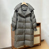 Women White Duck Down Long Jacket Autumn Winter Warm Casual Over Size Loose Outwear Soft Comfortable Coat