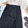 Fall Spring Black Suit Haren Pants Women Elastic High Waist Casual Trousers Woman Korean Style Solid Office Pant