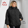 Women's Jacket Winter Plus Size Bio Down Jackets Hooded Quilted Cotton Coat Women Parka Female Clothing Split Hem