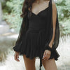 Sexy V-Neck Women Long Sleeve Mini Dress Stylish Hollow Out Lace Up Pleated Vestidos Casual Holiday Waist Tight Slim Solid Dress