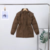 Solid Quilted Cotton Coat Women's Turtleneck Lace-up Full Sleeve Warm Jacket Autumn Winter Lady Commuter Outwear