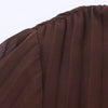 Women Brown With Belt Pleated Midi Dress Front Button Long Sleeve Chiffon Autumn Dresses Female Office Vestidos