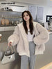 Spring Winter Hairy Shaggy Soft Thick Warm Faux Fur Coat Women with Hood Fluffy Jacket Fake 2 Piece Clothes