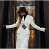 Elegant Waist Cinching Woolen Coats Autumn Winter Lady Single-breasted Lapel Long Overcoat Women's High Street Outwear