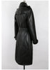 Spring Autumn Long Black Soft Faux Leather Trench Coat for Women Belt Double Breasted Elegant Overcoat 5xl 6xl