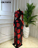 Women Draped O-neck Ruched Full Sleeve Long Maxi Dress Birthday Evening Club Party Vestidos Sexy Dresses