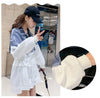 Spring Autumn Medium Long Splicing Denim Jacket Female Loose All-match Casual Cowboy Overcoat Female Windbreaker