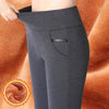 Fleece Pencil Pant Women's Pants Leggings High Waist Elegance Korean Style Solid Skinny Slim Warm Stretch Office Lady Trousers