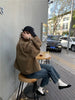 Korea Short Outerwear Woman Casual Loose Lazy Chic Long Sleeve Cotton Blends Windbreaker Coats Thin Thench