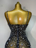 Rhinestones Sexy Mesh See Through Bodycon Dress Women Birthday Evening Cocktail party Gown Red Carpet Club Stage Outfit