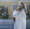 Elegant Chic Lace Maxi Dress White Cotton Autumn Spring Long Sleeve Women Dresses Loose Hollow Out Holiday Vestidos
