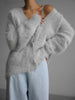 Women Knitted Thick Cashmere Wool Cardigan Chic V Neck Single Breasted Long Sleeve Sweater Fall Winter Coat Outwear
