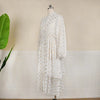 Elegant Women Ruffles Midi Dresses Dot Printing Long Sleeve Buttons Up Ball Gowns French Style Female Chiffon Dress