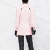 Patchwork Button Slim Blazer For Women Notched Collar Long Sleeve Spliced Pockets Hollow Out Designer Coat Female