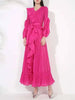 Chic Pleated Women's Dress Irregular Ruched Patchwork Design V Collar Niche Elastic Loose Lace Up Clothing 2DB1191