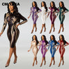 Women Fall Winter Long Sleeve O Neck Bodycon Sequined Sexy Night Club Party Bandage Midi Dresses Vestidos CY8201