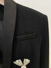 High Street Designer Runway Suit Set Women's Diamonds Beaded Short Blazer Skirt Suit