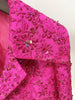 High Street Star Style Designer Jacket Women's Beaded Floral Jacquard Trimmed Jacket