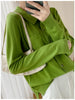 Women's Elegant Spring Knitted Cardigan Wool Polo Neck With Pockets Solid All-Match Casual Soft Tops Coats ZB1047006