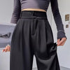 Lady Baggy High Waist Suit Pants Women Classic Designer Straight Leg Trousers Girls Casual Daily Slacks
