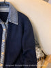 High-Quality Korean Denim Shirt Collar Stitching Fake Two-piece Sweater Women Cardigan Chic Knitted Coat Female Tops