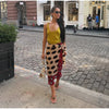 Women Chic Vacation Outfits Leopard Print Sheer Chiffon Shirt Casual Turn-down Collar Mini Dress & Detachable Scarf