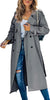 Trench Women Coats Mid Length Coat Turn Down Collar Full Sleeve Double Breasted Elegant Splice Lace Up Jackets Autumn