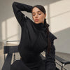 Women Sporty Cropped Padded Jacket Stand Collar Zip‑Up Shoulder Pad Long Sleeve Slim Fit Warm Coat Casual Chic Ladies Outerwear