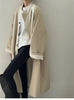 Lazy Loose Stand Up Collar Long Ttrench Coat For Women Spring Autumn Casual British Style Windbreaker Overcoat