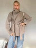 Elegant Women's Overcoat Stand Collar Full Sleeve Belt Lace Up Solid Female Overcoat Autumn Commute Lady Outwears