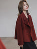 100% Pure Wool Short Coat Women Woolen Jacket Cropped Warm Relaxed Fit Chic Office Commuter Winter Outerwear