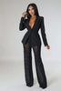 Street Chic Women's Set Long Sleeve Blazer Suit and Mesh Beading Pants Winter Two 2 Piece Set Outfit Tracksuit