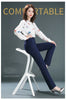 Spring and Autumn Khaki High Waist Straight Baggy Pants Women, Navy Middle-aged Mom Stretch Casual Trousers,Plus Size M-8XL