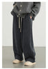 Women Pant Loose Retro High Waisted Casual Wide Leg Pants Solid Plush Thick Warm Female Trousers Spring Autumn