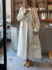 Thin Retro Double-breasted Long Coats Women Casual Loose Woolen Maxi Coat Female Early Autumn Elegant Chic Streewear
