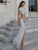 Irregular Hollow Dress Women Ruched Diagonal Collar Shorts Sleeve Waistless Slits Street Elegant Long Bodycon