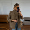 Chic Plaid Women's Blazer Jacket Stand Collar Full Sleeve Single Button Female Coats Spring Casual Commute Lady Outwear