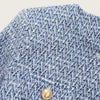 \Women's Tweed Jacket Coat Long Sleeve with Pockets Front Metal Button Chic Outerwear Female Tops