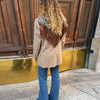 Women Chic Blazer Coat With Spliced Paisley Tassel Shawl Shoulder Pad Lapel Jacket Vintage Casual Autumn Lady Outfits