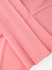 Women Causal Pink Two Piece Set V Neck Appliques Waist Cinching Top Wide Leg Long Pants African Office Party Outfits