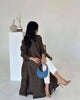 Solid Color Cardigan Long Robe Folded Windbreaker For Women Loose Casual Coffee Long Coat 2DB2952