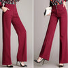 Women Wide Leg Office Pants High Waist Ladies Pants Black Formal Straight Trousers