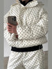 Casual Women's Polka Dot Padded Cotton Coat Pant Suit Hooded Full Sleeve Zipper Coats Straight Pants Winter Lady Ski Set