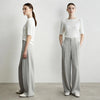 Wide Pants Woman Autumn Pleated Breathable Casual Trousers Loose Versatile Middle-aged Women's Clothing 12623019