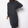 Ribbed Turtleneck Knitted Dress Women Autumn Winter Basic Long Sleeve Sweater Dress Woman Solid Color Long Dresses Female