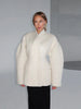 White Woolen Women's Coat Stand Collar Button Waist-cinching Long Sleeve Female Jacket Spring Autumn Tweed Outwear