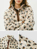 Jacket Women Winter Faux Lamb Wool Fleece Stand Collar Loose Patterned Retro Jacket Women'S Wear