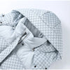 Printed Cotton Padded Coats Women Hooded Waist-Cinching Zipper Quilted Jackets Winter Casual Woman Outerwear